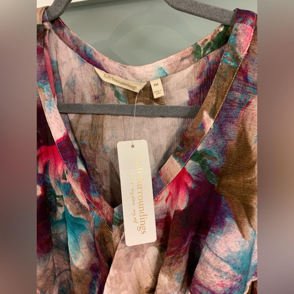 NWT, Soft Surroundings, Italian Dreams Tiered Maxi Dress. Size Medium Petite. - Picture 6 of 10
